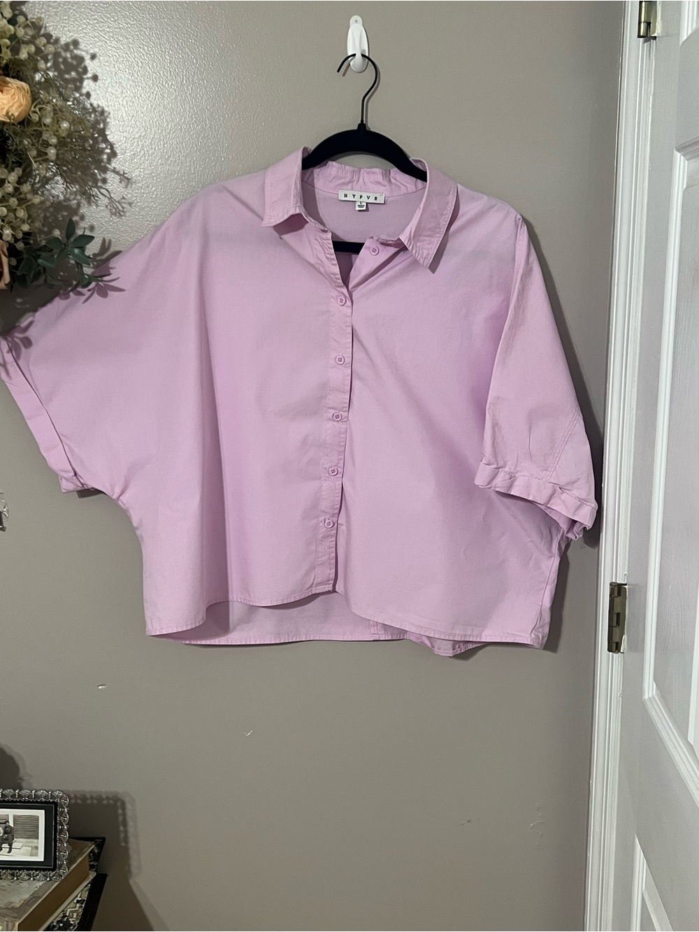 HYFVE Soft Pink Oversized Button-Up Shirt